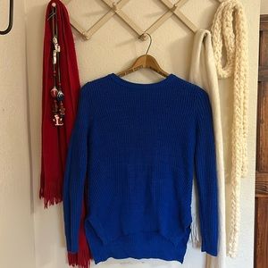 Blue heavy knit sweater